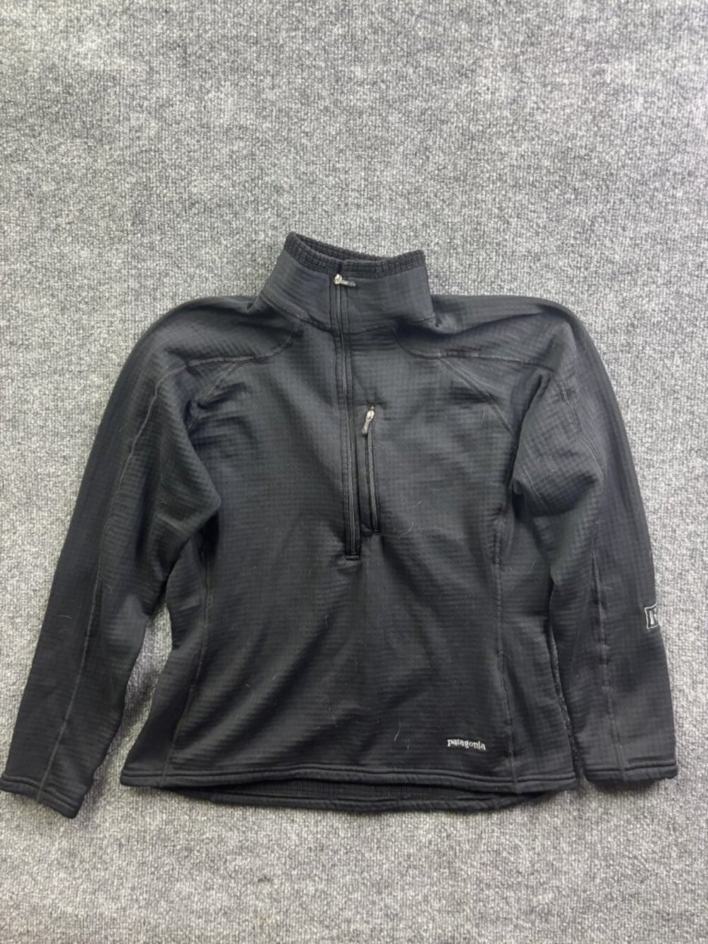 Patagonia Pullover Womens Medium Black 1/4 Zip Mock Neck Long Sleeve‎ Fleece Top